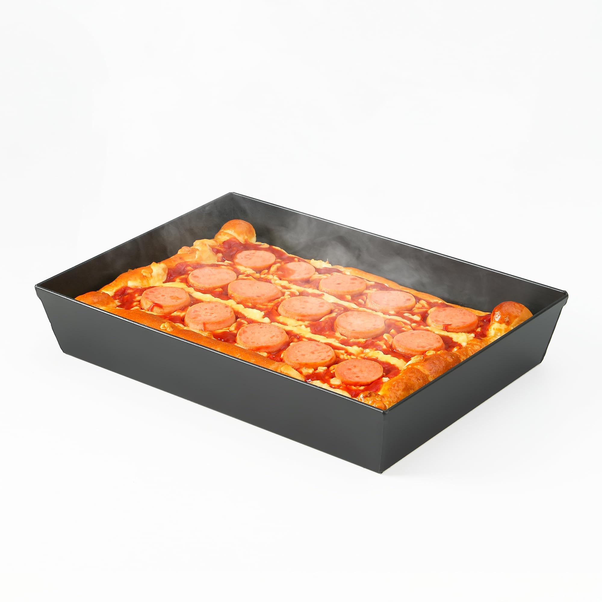 Blue Steel Detroit Pizza Pan 14x10 — Pre-Seasoned Carbon Steel Deep-Dish, Non-Stick & Heat-Resistant up to 800°F