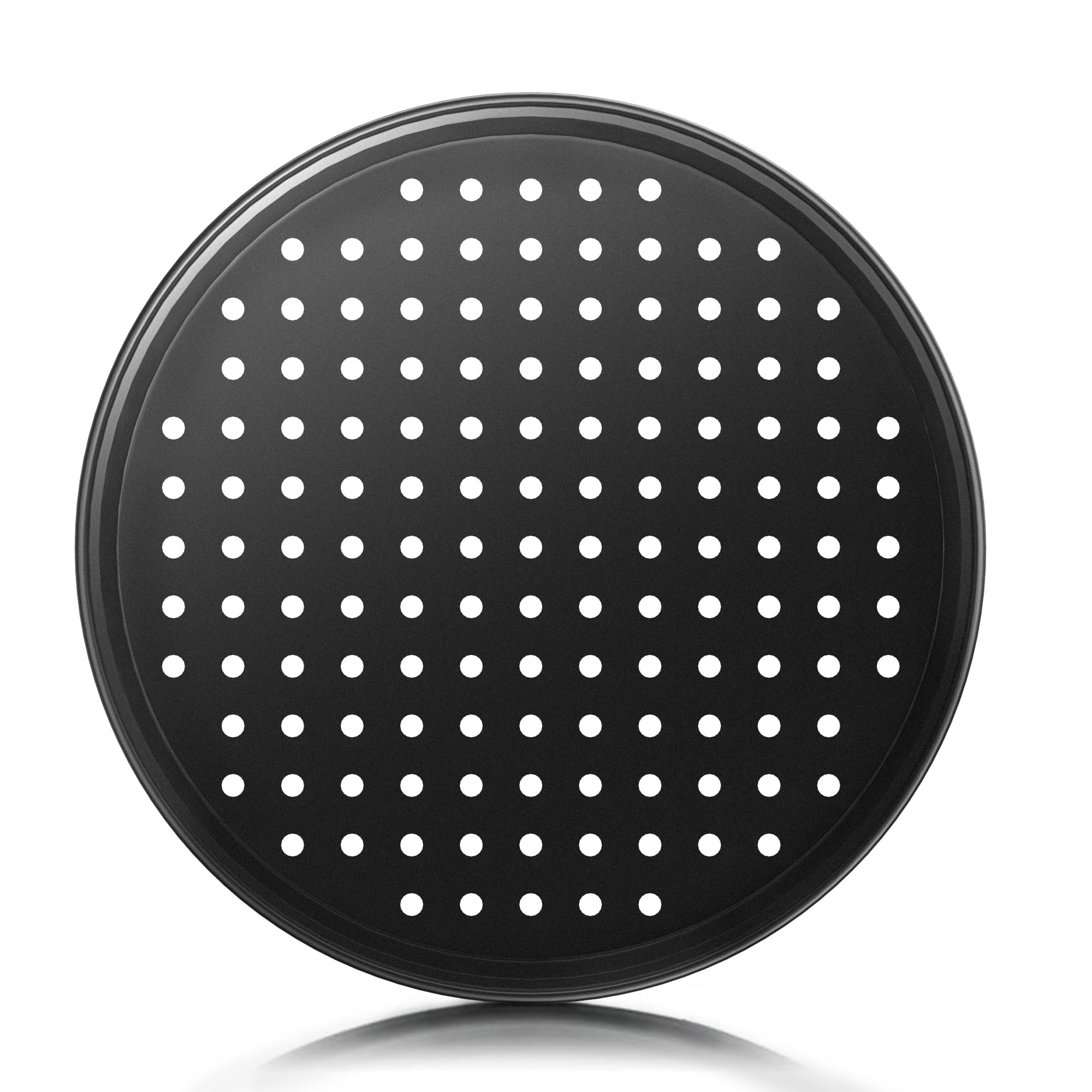 12-Inch Perforated Pizza Pan — Nonstick Carbon Steel Pizza Baking Tray for Oven, Fast Crisp Crust & Commercial-Grade Dur